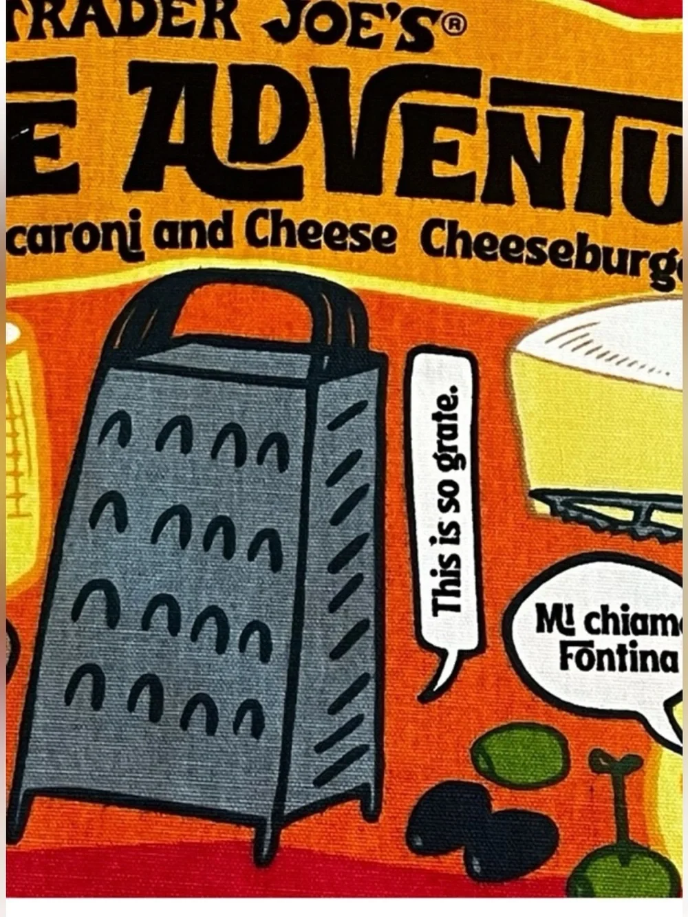 NWT Trader Joe's Limited Edition Tote Bag Cheese Adventures Heavy Duty & Large